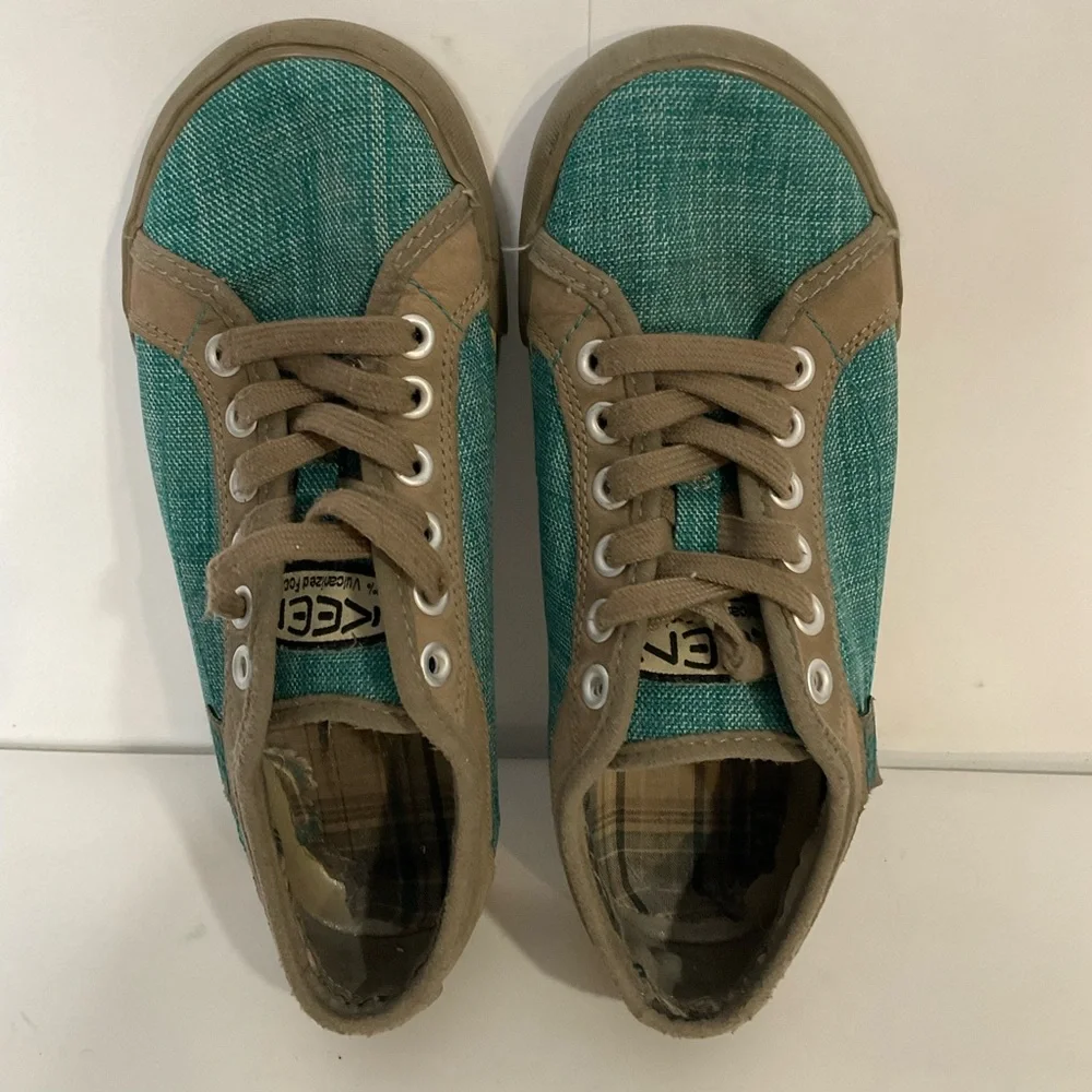 KEEN Arcata Teal & Brown Canvas Lace-Up Sneakers